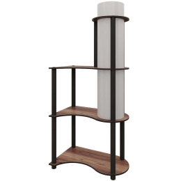 Φωτιστικό Δαπέδου Με Ραφάκια 666PTR1112 50x30x120cm 1xE27 40W Walnut Opviq