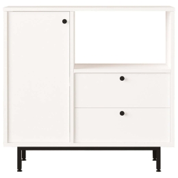 Ντουλάπι 956LCS3551 88x35,5x85cm White Μοριοσανίδα, Μέταλλο