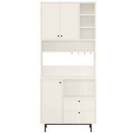 Ντουλάπι Κουζίνας 956LCS3556 88x35,5x205cm White Μοριοσανίδα, Μέταλλο