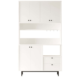 Ντουλάπι Κουζίνας 956LCS3557 120x35,5x205cm White Μοριοσανίδα, Μέταλλο