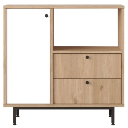 Ντουλάπι 956LCS3558 88x35,5x85cm Oak-White Μοριοσανίδα, Μέταλλο