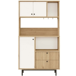 Ντουλάπι Κουζίνας 956LCS3560 88x35,5x161,2cm Oak-White Μοριοσανίδα, Μέταλλο