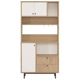 Ντουλάπι Κουζίνας 956LCS3561 88x35,5x180cm Oak-White Μοριοσανίδα, Μέταλλο
