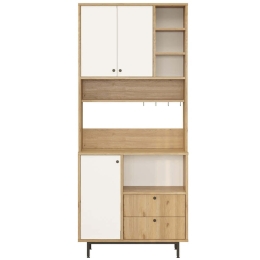 Ντουλάπι Κουζίνας 956LCS3563 88x35,5x205cm Oak-White Μοριοσανίδα, Μέταλλο