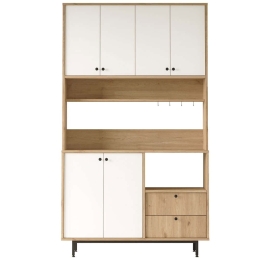 Ντουλάπι Κουζίνας 956LCS3564 120x35,5x205cm Oak-White Μοριοσανίδα, Μέταλλο