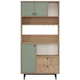 Ντουλάπι Κουζίνας 956LCS3582 88x35,5x180cm Oak-Green Μοριοσανίδα, Μέταλλο