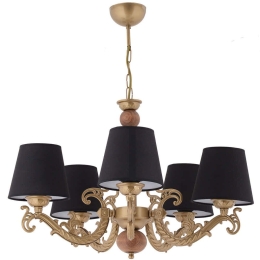 Φωτιστικό Οροφής Fiona Wood 390FLH2314 55x65cm 5xE27 40W Black-Gold Opviq