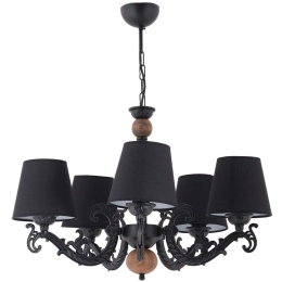 Φωτιστικό Οροφής Fiona Wood 390FLH2316 55x65cm 5xE27 40W Black Opviq