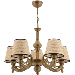 Φωτιστικό Οροφής Fiona Coral Chain 390FLH2324 55x65cm 5xE27 40W Natural-Gold Opviq