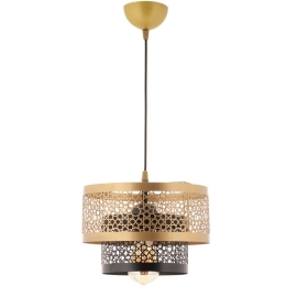 Φωτιστικό Οροφής Harold 390FLH2325 26x60cm 1xE27 40W Black-Gold Opviq