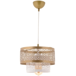 Φωτιστικό Οροφής Harold 390FLH2326 26x60cm 1xE27 40W White-Gold Opviq
