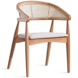 Πολυθρόνα Belen Teddy 117FRF1305 54x49x79cm Natural Ξύλο,Ύφασμα