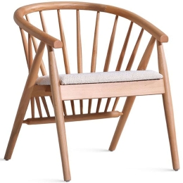 Πολυθρόνα Rizoma Teddy 117FRF1309 57x58x76cm Natural-Cream Ξύλο,Ύφασμα