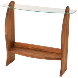 Κονσόλα Surf 552NOS1915 106x30x90cm Chesnut-Clear Ξύλο,Γυαλί