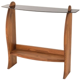 Κονσόλα Surf 552NOS1916 106x30x90cm Chesnut-Fume Ξύλο,Γυαλί