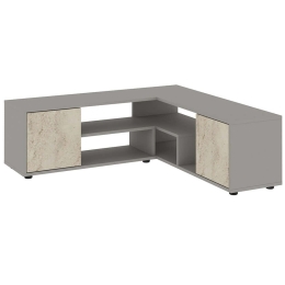 Έπιπλο Tηλεόρασης Γωνιακό Rosa 382NRC2523 125x35/120x40cm Travertine Beige-Grey
