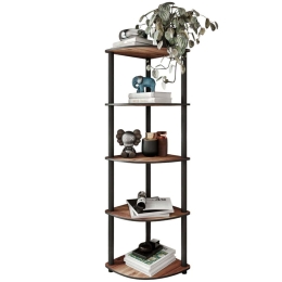 Ραφιέρα Δαπέδου Γωνιακή 282PTR1103 34x34x139cm Walnut