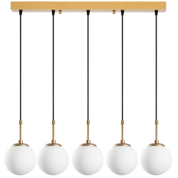 Φωτιστικό Οροφής - Ράγα Orbital 521SHN3461 80x15x115cm 5xE14 40W Gold Opviq