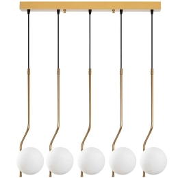 Φωτιστικό Οροφής - Ράγα Tulip 521SHN3471 80x15x110cm 5xE14 40W Gold Opviq