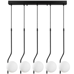 Φωτιστικό Οροφής - Ράγα Tulip 521SHN3491 80x15x110cm 5xE14 40W Black Opviq