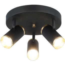 Φωτιστικό Οροφής - Σποτ Lume 341LCA1129 33x13cm 3xGU10 7W Black-Gold Opviq