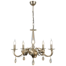 Φωτιστικό Οροφής - Πολυέλαιος Castro 341LCA1143 62x95cm 5xE14 40W Gold Opviq