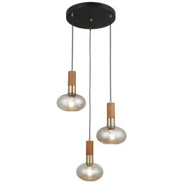 Φωτιστικό Οροφής Hena 341LCA1186 46x176cm 3xE27 40W Brown-Gold Opviq