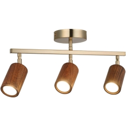 Φωτιστικό Οροφής - Σποτ Legno 341LCA1198 45x23cm 3xGU10 7W Brown-Gold Opviq
