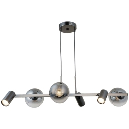 Φωτιστικό Οροφής - Ράγα Zerde 341LCA1254 95x110cm 3xE27 40W/3xGU10 5W Silver Opviq