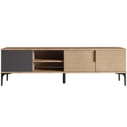 Έπιπλο Τηλεόρασης Tarz 360ALE1701 180x33x49cm Anthracite-Oak