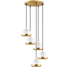 Φωτιστικό Οροφής Yildo 892OPV2136 43x43x111cm 5xE27 40W White-Gold Opviq
