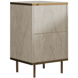 Κομοδίνο Imaj 382NRC1808 40x35x60cm Travertine Beige-Gold