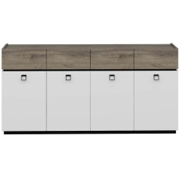 Μπουφές Zara 506MNR1321 180x40x84cm White-Walnut Μοριοσανίδα, Μελαμίνη