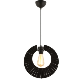 Φωτιστικό Οροφής Kruh 390FLH2474 32x65cm 1xE27 45/60W Black Opviq