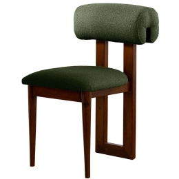 Καρέκλα Natura (Σετ 2Τμχ) 502WDC1205 47x52x80cm Walnut-Green Ξύλο,Ύφασμα