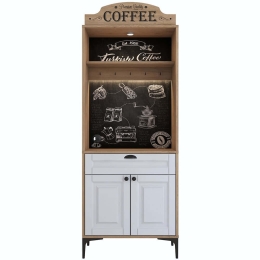 Ντουλάπι Κουζίνας 893RAN4967 70x40x186,4cm White-Oak Μοριοσανίδα, Μελαμίνη