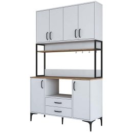 Ντουλάπι Κουζίνας 893RAN4969 120x40x198,6cm White-Oak Μοριοσανίδα, Μελαμίνη