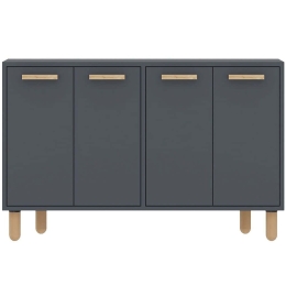 Μπουφές Venedik 327ODS1279 120x29,6x73,6cm Anthracite-Oak Μοριοσανίδα, Μελαμίνη
