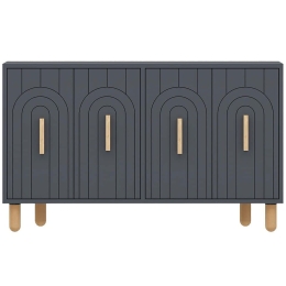 Μπουφές Tiger 327ODS1295 120x29,6x73,6cm Anthracite-Oak Μοριοσανίδα, Μελαμίνη