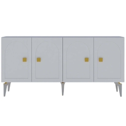 Μπουφές Owen 475OLV2322 150x40x79cm White-Gold Μοριοσανίδα, Μελαμίνη