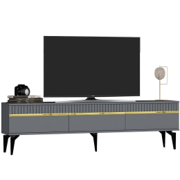 Έπιπλο Τηλεόρασης Defne 475OLV2901 180x29,6x44,6cm Anthracite-Gold