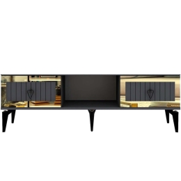 Έπιπλο Τηλεόρασης Linda 475OLV2905 150x29,6x44,6cm Anthracite-Gold