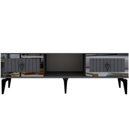 Έπιπλο Τηλεόρασης Linda 475OLV2906 150x29,6x44,6cm Anthracite-Silver