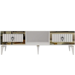 Έπιπλο Τηλεόρασης Linda 475OLV2907 150x29,6x44,6cm White-Gold