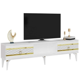Έπιπλο Τηλεόρασης Pelin 475OLV2915 150x29,6x44,6cm White-Gold