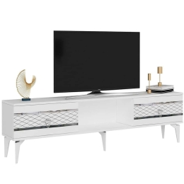 Έπιπλο Τηλεόρασης Pelin 475OLV2916 150x29,6x44,6cm White-Silver
