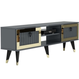 Έπιπλο Τηλεόρασης Lidya 475OLV2917 150x30x45,6cm Anthracite-Gold