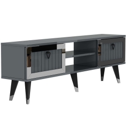 Έπιπλο Τηλεόρασης Lidya 475OLV2918 150x30x45,6cm Anthracite-Silver
