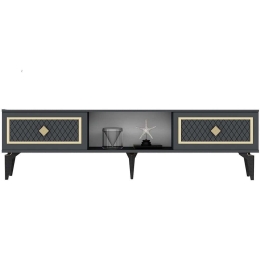 Έπιπλο Τηλεόρασης Herry 475OLV2923 150x29,6x44,6cm Anthracite-Gold