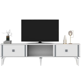 Έπιπλο Τηλεόρασης Doruk 475OLV2932 150x29,6x44,6cm White-Silver